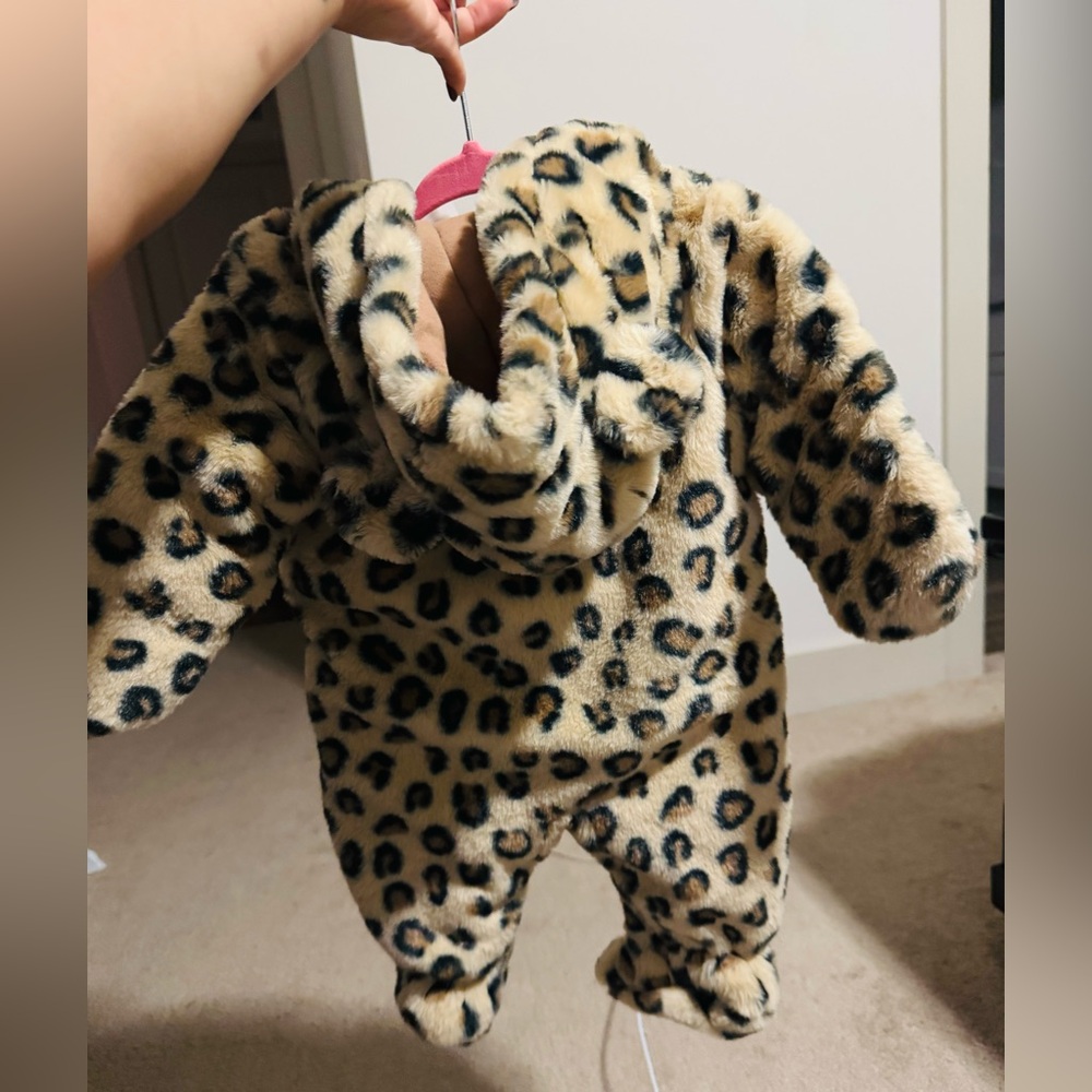 Leopard Print Fleece Baby Onesie